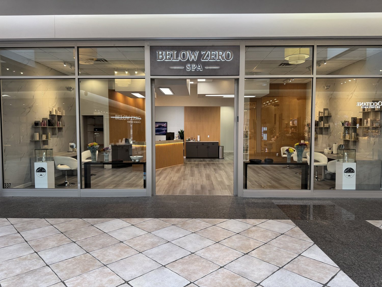 Below Zero Spa storefront at Eastview Mall